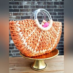 KATE SPADE NY **VINTAGE** Orange Slice With a Twist Woven Basket Tote